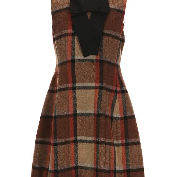 Plaid Bow Detail Dress